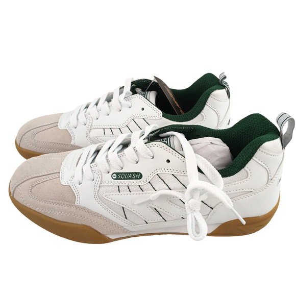 Hi-Tec Squash Classic Men's White/Green Sports Shoes Gum Rubber Outsole US 9.5 - Picture 1 of 8
